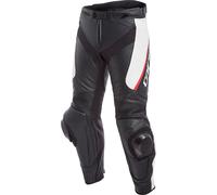Dainese Delta 3 Motorcycle Leather Pants, black-white, size 3XL 4XL for Men