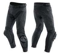 Dainese Delta 4 Motorcycle Motorbike Leather Trousers Black / Black