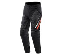 Dainese - Drake 2 Super Air Tex Pants, Mesh Motorcycle Trousers, Ventilated and Lightweight, with Removable Protectors, Men, Black/Anthracite/Red-Fluo, 48