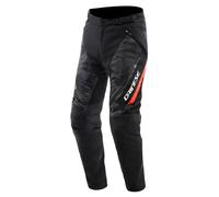 Dainese - Drake 2 Super Air Tex Pants, Mesh Motorcycle Trousers, Ventilated and Lightweight, with Removable Protectors, Men, Black/Anthracite/Red-Fluo, 58