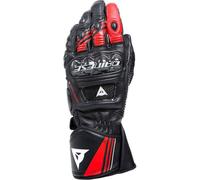 Dainese Druid 4 Leather Motorcycle Motorbike Gloves Black / Lava Red / White