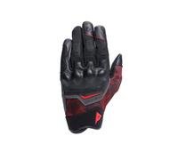 DAINESE - Ermex Gloves, Summer Motorcycle Gloves, Breathable with Mesh Inserts, Rigid Knuckle Protectors, Leather Reinforcements, Touchscreen, S, Black and Lava Red