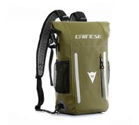 DAINESE Unisex's Explorer Backpack WP Waterproof PVC, with Breathable Back, Adjustable Shoulder Straps and Water Resistant Pockets, Reflective Details, Outdoor and Motorcycle, Black and Green, 15 L