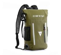 DAINESE Unisex's Explorer Backpack WP Waterproof PVC, with Breathable Back, Adjustable Shoulder Straps and Water Resistant Pockets, Reflective Details, Outdoor and Motorcycle, Black and Green, 15 L