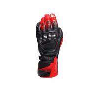 Dainese Fiero Metal Motorbike Leather Gloves Black / Red Lava / White