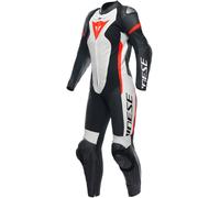 Dainese Grobnik 1-Piece Ladies Motorcycle Leather Suit, black-white-red, size 38 for Women