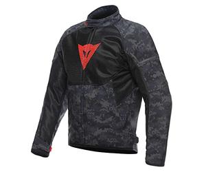 Dainese - Ignite Air Tex Jacket, Summer Motorcycle Jacket, Mesh Fabric, Men's Motorcycle Jacket, Soft Protections, Grey Camo/Black/Fluorescent Red, 56