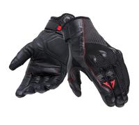 Dainese - Karakum Ergo-Tek Magic Connection Gloves, Summer Motorcycle Gloves, Men's Gloves Ventilated And Elasticized Fabric, Leather Palm, Knuckle Protectors, Black/Black, M