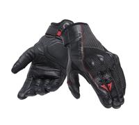 Dainese - Karakum Ergo-Tek Magic Connection Gloves, Summer Motorcycle Gloves, Men's Gloves Ventilated And Elasticized Fabric, Leather Palm, Knuckle Protectors, Black/Black, M