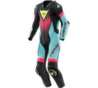 Dainese Laguna Seca 6 1- Piece Motorcycle Leather Suit, black-pink-blue, size 58 for Men
