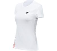 Dainese Women's T-Shirt Logo Lady, Short Sleeve T-Shirt 100% Cotton, White/Black, XXL
