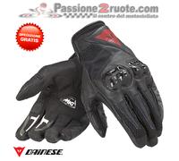 Dainese Mig C2 Gloves Black Leather Fabric Protections Motorcycle Scooter