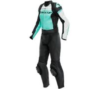 DAINESE MIRGAE LADY leather suit 2-piece black-acqua green-glacier 44