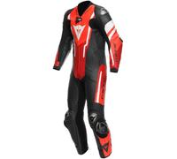 DAINESE MISANO 3 PERF. D-AIR leather suit 1-piece black-red-fluo red 52