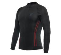 Dainese Men's No Wind Thermo LS Base Layer Top, Black/Red, XL/X