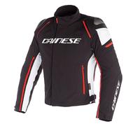 Dainese Racing 3 D-Dry Black White Red Textile Jacket Waterproof CE Armour