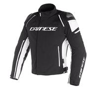 Dainese Racing 3 D Dry Black White Textile Jacket Waterproof CE Armour