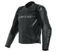 Dainese Racing 4 Black/Black Sports Touring Urban Leather Motorcycle Jacket