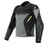 DAINESE RACING 4 BLACK GREY LEATHER MOTORCYCLE MOTORBIKE SPORTS BIKE JACKET