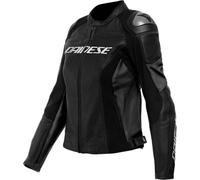 Dainese Racing 4 Ladies Motorcycle Perforated Leather Jacket Black / Black