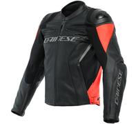 DAINESE RACING 4 leather jacket black-fluo red 58