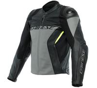 Dainese Racing 4 Leather Jacket - Charcoal Grey/Black