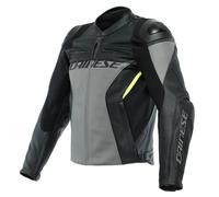 Dainese Racing 4 Motorcycle Motorbike Leather Jacket Charcoal Grey / Black