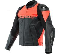 Dainese Racing 4 Perforated Motorcycle Leather Jacket, black-red, size 48 for Men