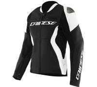 Motorcycle Jacket Leather Woman Dainese RACING 5 Black/White