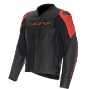 Dainese Racing 5 Motorcycle Leather Jacket, black-red, size 54 for Men