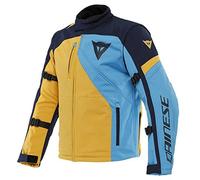 Dainese Ranch Tex Jacket, Motorcycle Enduro Jacket, Men, Mineral-Yellow/Black-Iris/Light-Blue, 58
