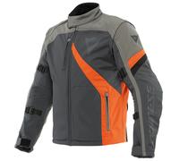 Dainese Ranch Tex Motorcycle Textile Jacket, black-grey-orange, size 52