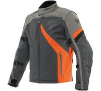 Dainese Ranch Tex Motorcycle Textile Jacket, black-grey-orange, size 56