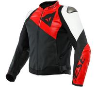 DAINESE SPORTIVA leather jacket matt black-lava red-white 54