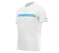 Dainese T-Shirt Stripes Short Sleeve 100% Cotton Men's Light Grey/Directoire Blue, XXXL