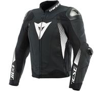 Dainese Super Speed 4 Motorcycle Leather Jacket, black-white, size 44 for Men
