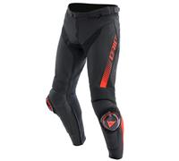 Motorcycle Pants Pelle Man Dainese SUPER SPEED Black/Red-Fluo