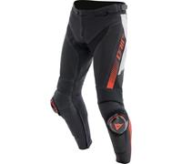 Motorcycle Pants Pelle Man Dainese SUPER SPEED Perforated Black/White/Red-Fluo