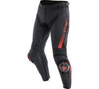 Motorcycle Pants Pelle Man Dainese SUPER SPEED Black/Red-Fluo