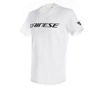Dainese - T-Shirt, Dainese Men's Short Sleeve T-Shirt, 100% Cotton, Adult T-Shirt with Dainese Logo, Soft and Cool, Classic Style Motorbike Jersey, Durable Print, White/Black