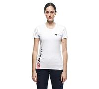 Dainese T-Shirt Logo Lady, Casual Motorbike T-Shirt, Women, White/Black, M