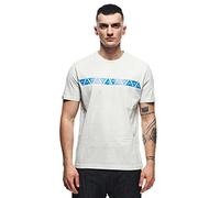 Dainese T-Shirt Stripes, Casual Motorbike T-Shirt, Men, Light-Gray/Directoire-Blue, S