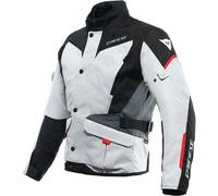 Dainese - Tempest 3 D-Dry, Men's Motorcycle Touring Jacket, Waterproof Jacket, Removable Thermal Lining, Protections On Shoulders And Elbows, Ice Gray/Black/Lava Red, 58