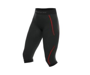 Dainese - Thermo Pants Wmn 3/4, Thermal Ski Pants, Breathable and Insulating Leggings, Woman, Black/Red, XS/S
