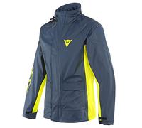 Dainese Storm 2 Unisex Jacket, Motorcycle Rainproof Jacket, for Men and Women, Black-Iris/Fluo-Yellow, XXL