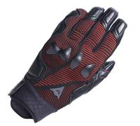 DAINESE UNRULY ERGO-TEK LEATHER TEXTILE SUMMER MOTORCYCLE GLOVES BLACK FLUO RED