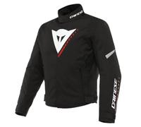 Dainese - Veloce D-Dry Jacket, 4-Season Motorbike Jacket for Men, Breathable and Waterproof, Men Motorcycle Jacket with Removable Thermal Lining, Rainproof and Comfortable, Black/White/Red