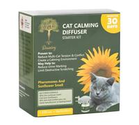 Daintry Cat Calming Diffuser with Pheromones,Sunflower Aroma Plug-In Starter Kit | 30-Day Supply to Ease Cat Anxiety, Stress, Separation Worries & Multi-Cat Tension