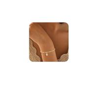 Dainty 18K Gold Plated Initial Bracelets for Women - An Personalized Gift for Every Woman and Girl, Ideal for Christmas, Birthdays, and Cherished Moments, 8inch, Brass, no gemstone