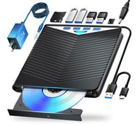 Dainty 7-in-1External Blu ray Drive Read/Write with Bluray Burner USB 3.0 and Type-C Compatible with/Windows7-11 Mac OS Support for BD/DVD/CD Drive, Windows 7-11 & Mac, PC-Compatible, M-DISC(Black)